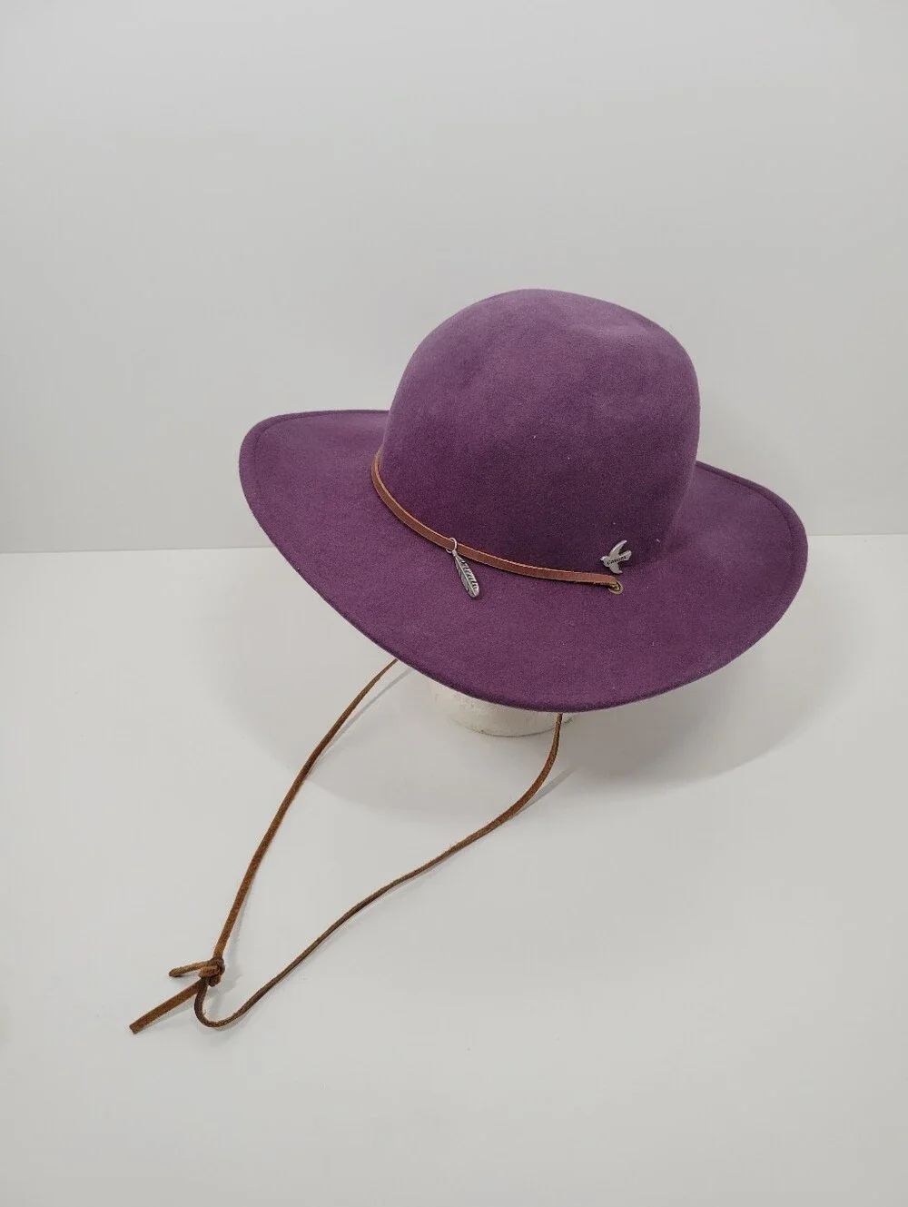 Conner Norcal Open Road Purple Wool Leather Strap Hat One Size
